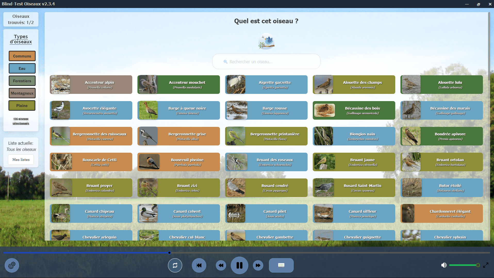 Blindtest sur les oiseaux