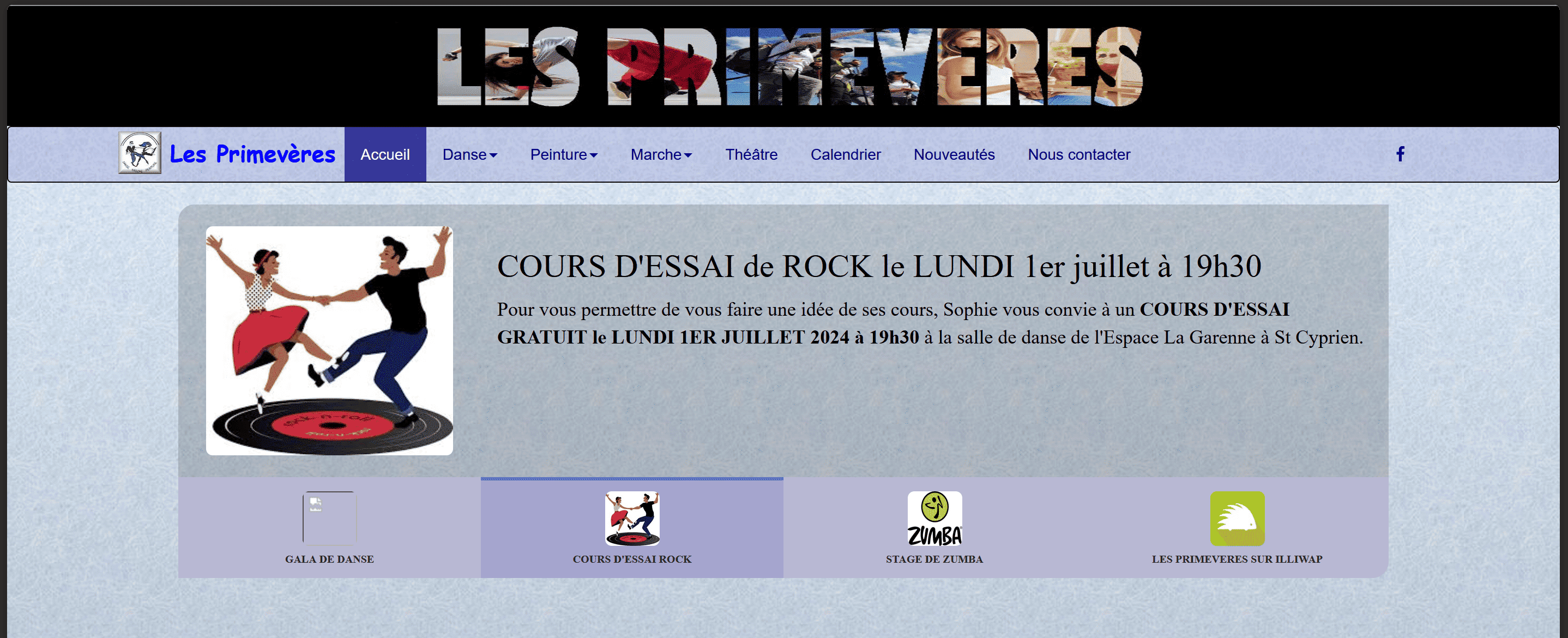 Site web pour l'association Les Primevères